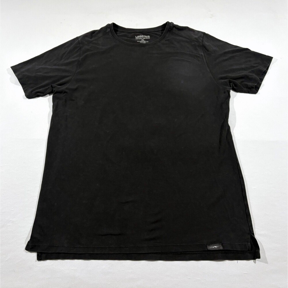Legends Shirt Mens Black Cotton Stretch Performance Gym Basic Athletic XL Faded